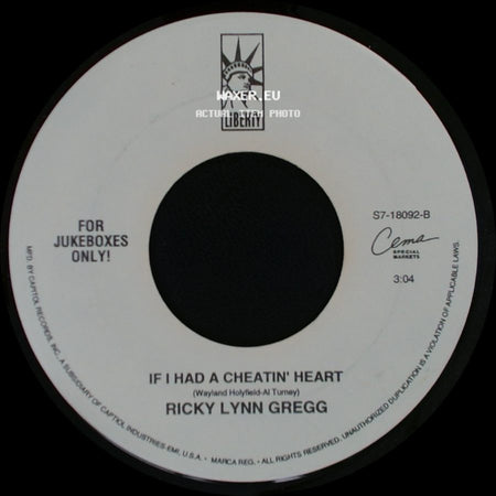 Ricky Lynn Gregg - Get A Little Closer / If I Had A Cheatin' Heart side B