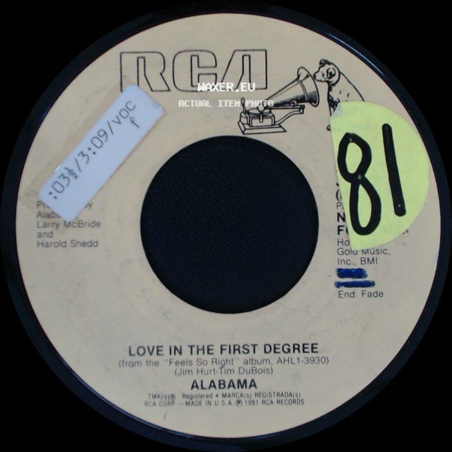 Alabama - Love In The First Degree / Love In The First Degree side B