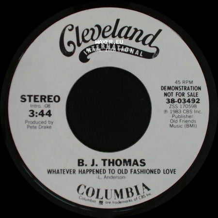 B. J. Thomas - Whatever Happened To Old Fashioned Love / Whatever Happened To Old Fashioned Love side B