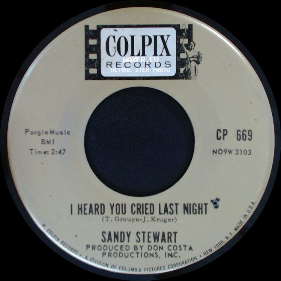 Sandy Stewart - My Coloring Book / I Heard You Cried Last Night side B