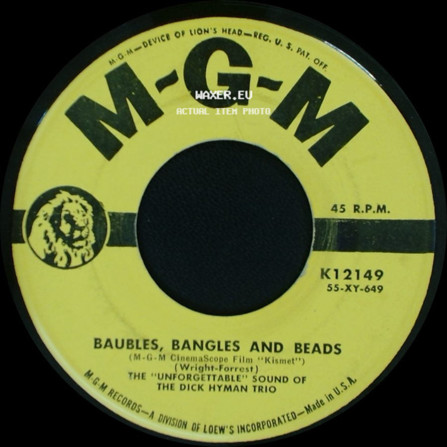 The Dick Hyman Trio - Baubles, Bangles And Beads / Baubles, Bangles And Beads side B