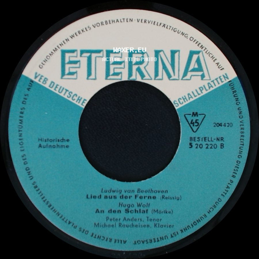 Ludwig Van Beethoven, Hugo Wolf, Peter Anders, Michael Raucheisen / Ludwig Van Beethoven - Lied Aus Der Ferne / An Den Schlaf / Adelaide side A