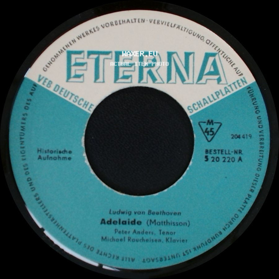 Ludwig Van Beethoven, Hugo Wolf, Peter Anders, Michael Raucheisen / Ludwig Van Beethoven - Lied Aus Der Ferne / An Den Schlaf / Adelaide side B