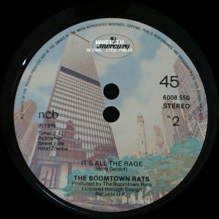 The Boomtown Rats - I Don't Like Mondays / It's All The Rage side B