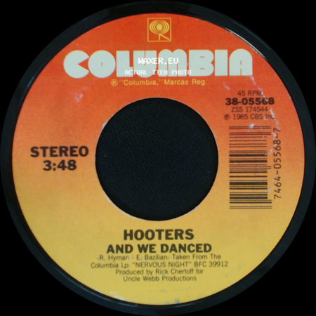 Hooters - Blood From A Stone / And We Danced side B