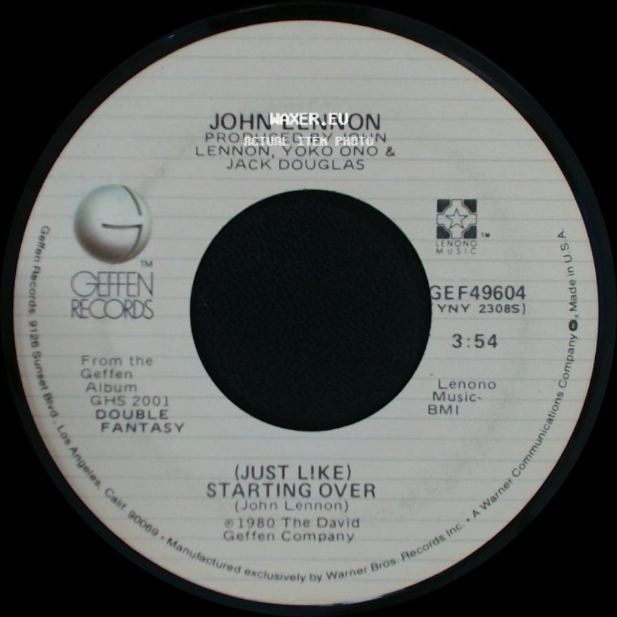 Yoko Ono / John Lennon - Kiss Kiss Kiss / (Just Like) Starting Over side B