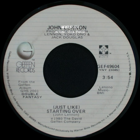 Yoko Ono / John Lennon - Kiss Kiss Kiss / (Just Like) Starting Over side B
