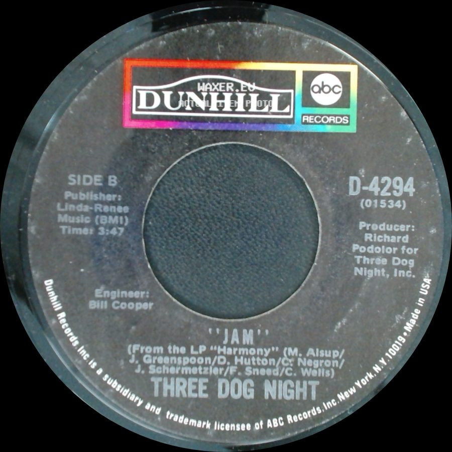 Three Dog Night - An Old Fashioned Love Song / Jam side B