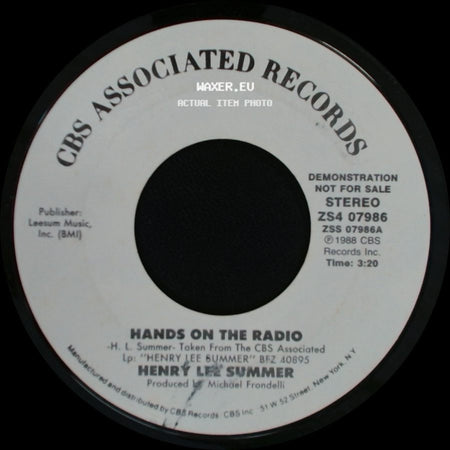 Henry Lee Summer - Hands On The Radio / Hands On The Radio side B