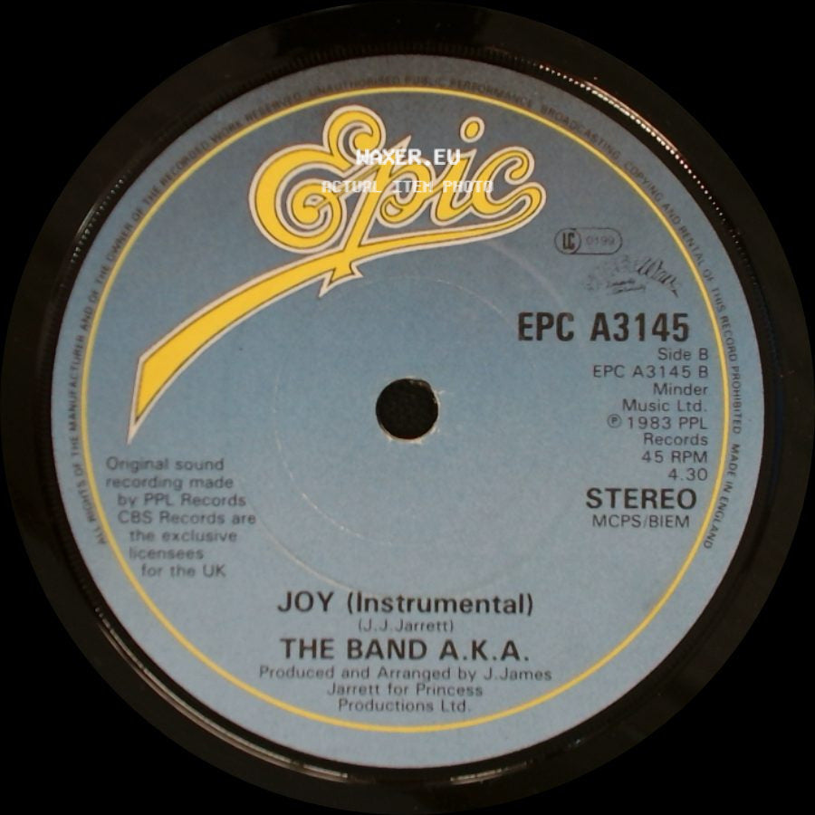The Band A.K.A. - Joy / Joy (Instrumental) side B