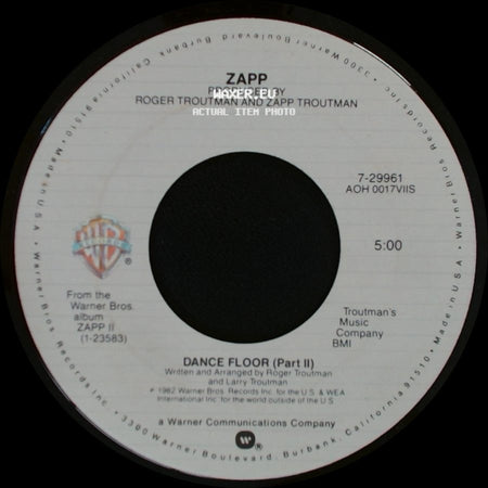 Zapp - Dance Floor (Part Ii) / Dance Floor (Part I) side A