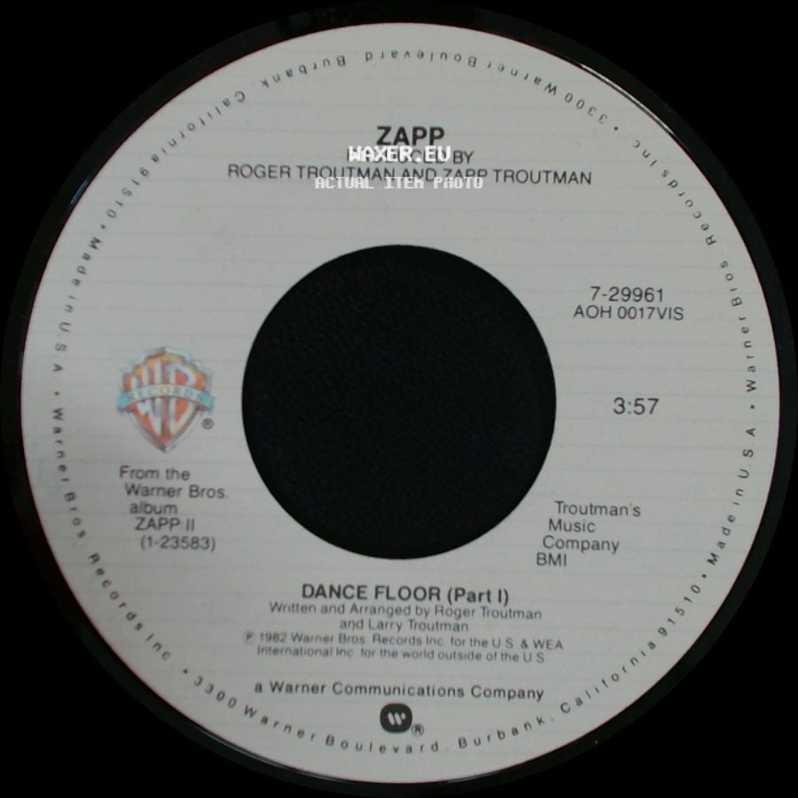 Zapp - Dance Floor (Part Ii) / Dance Floor (Part I) side B