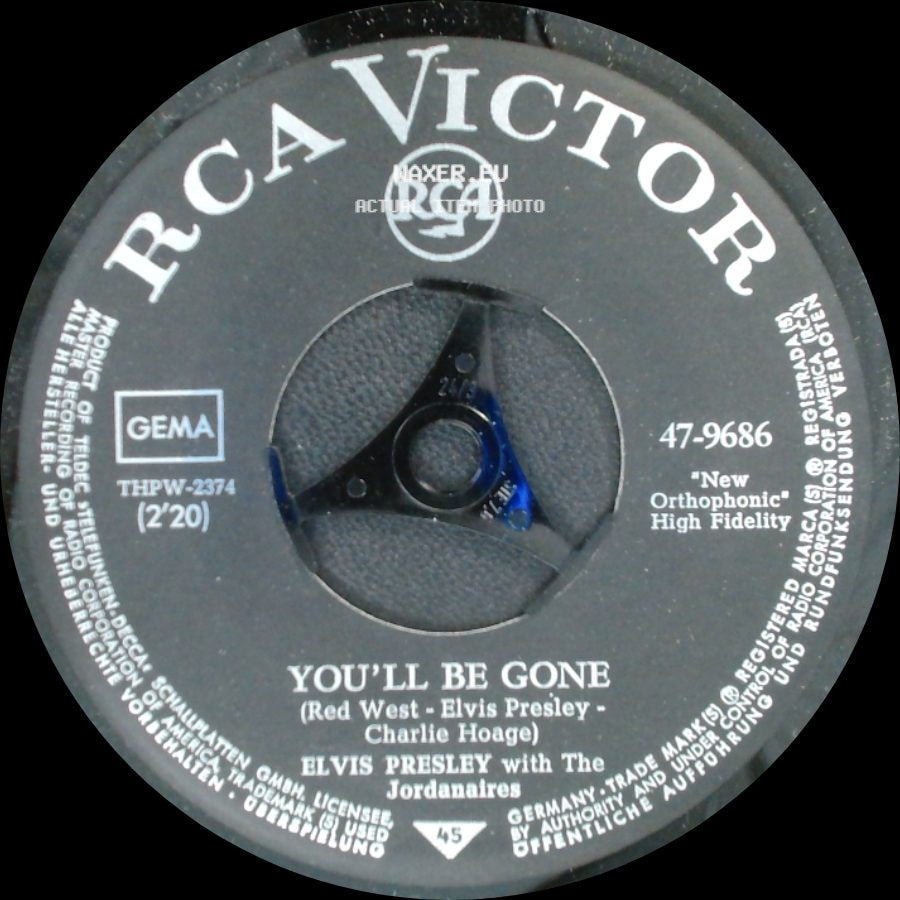 Elvis Presley / Elvis Presley With The Jordanaires - Blue River / You'll Be Gone side B