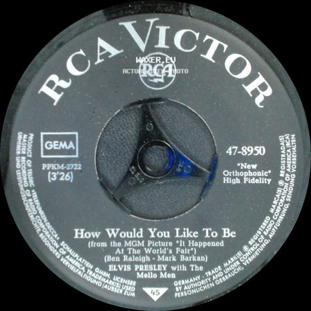 Elvis Presley With The Mello Men / Elvis Presley With The Jordanaires And The Imperials Quartet - How Would You Like To Be / If Every Day Was Like Christmas side A