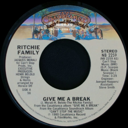 Ritchie Family - Give Me A Break / Bad Reputation side A