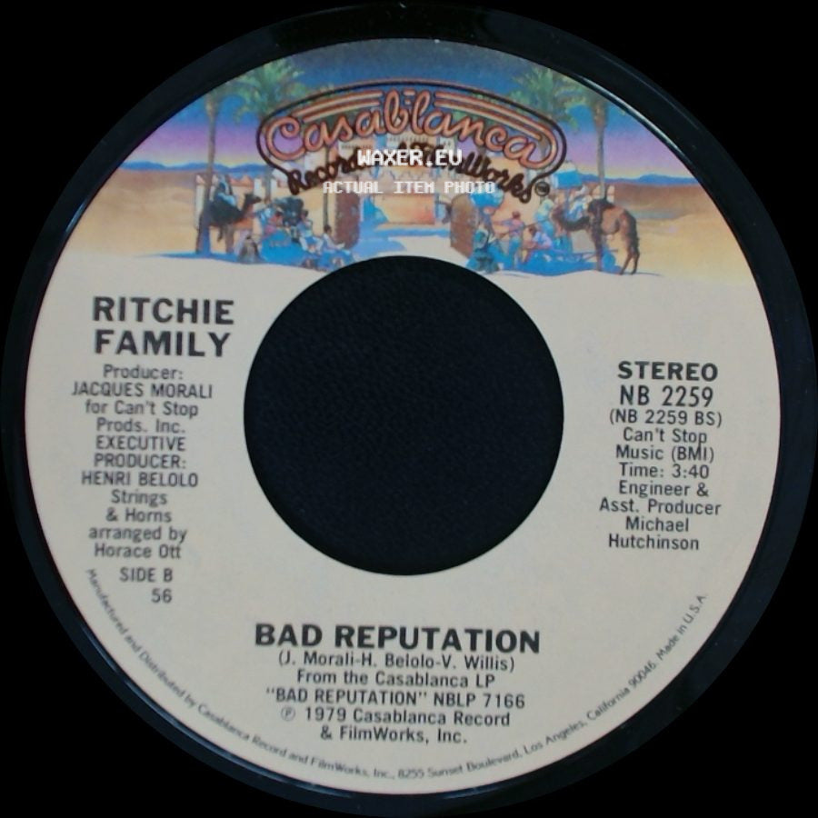 Ritchie Family - Give Me A Break / Bad Reputation side B