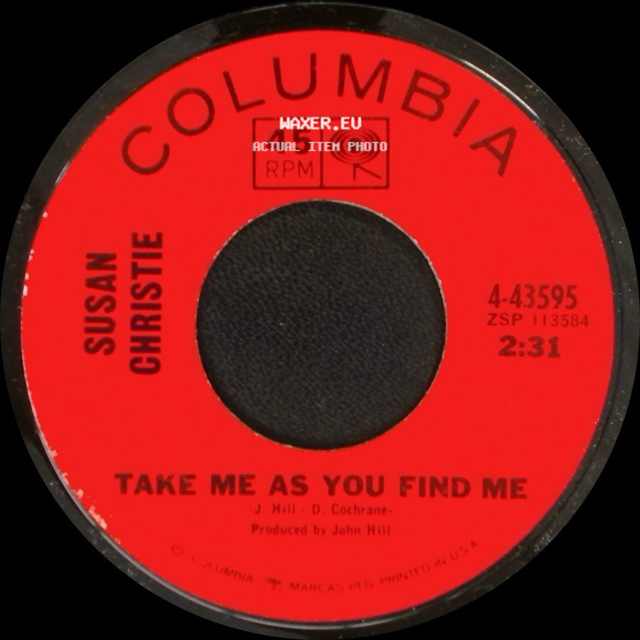 Susan Christie - Take Me As You Find Me / I Love Onions side A