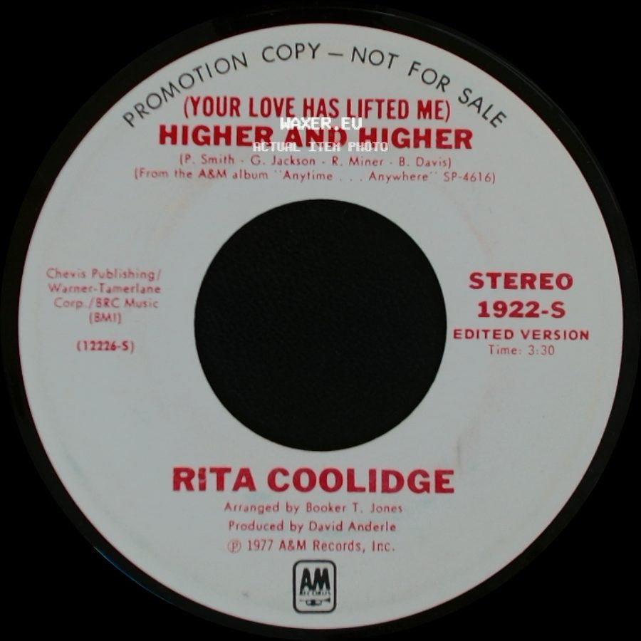 Rita Coolidge - (Your Love Has Lifted Me) Higher And Higher / (Your Love Has Lifted Me) Higher And Higher side A