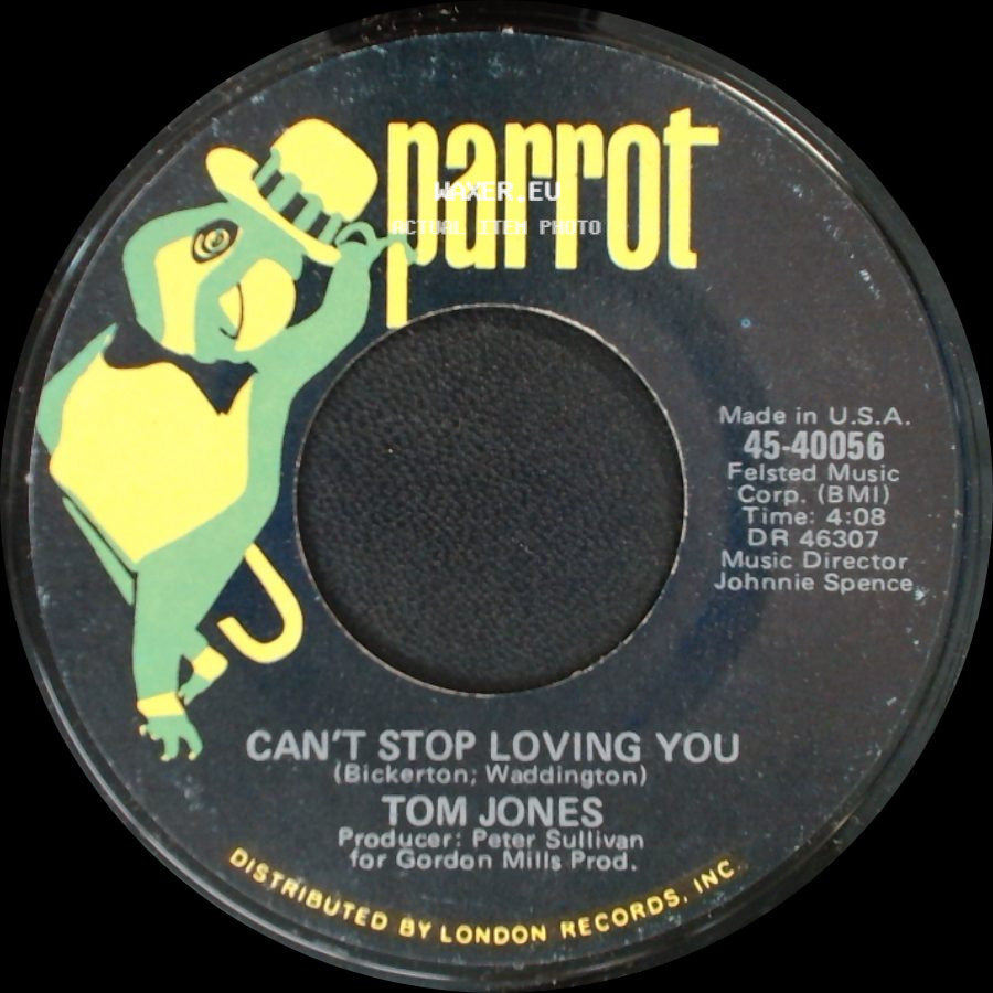 Tom Jones - Never Give Away Love / Can't Stop Loving You side B