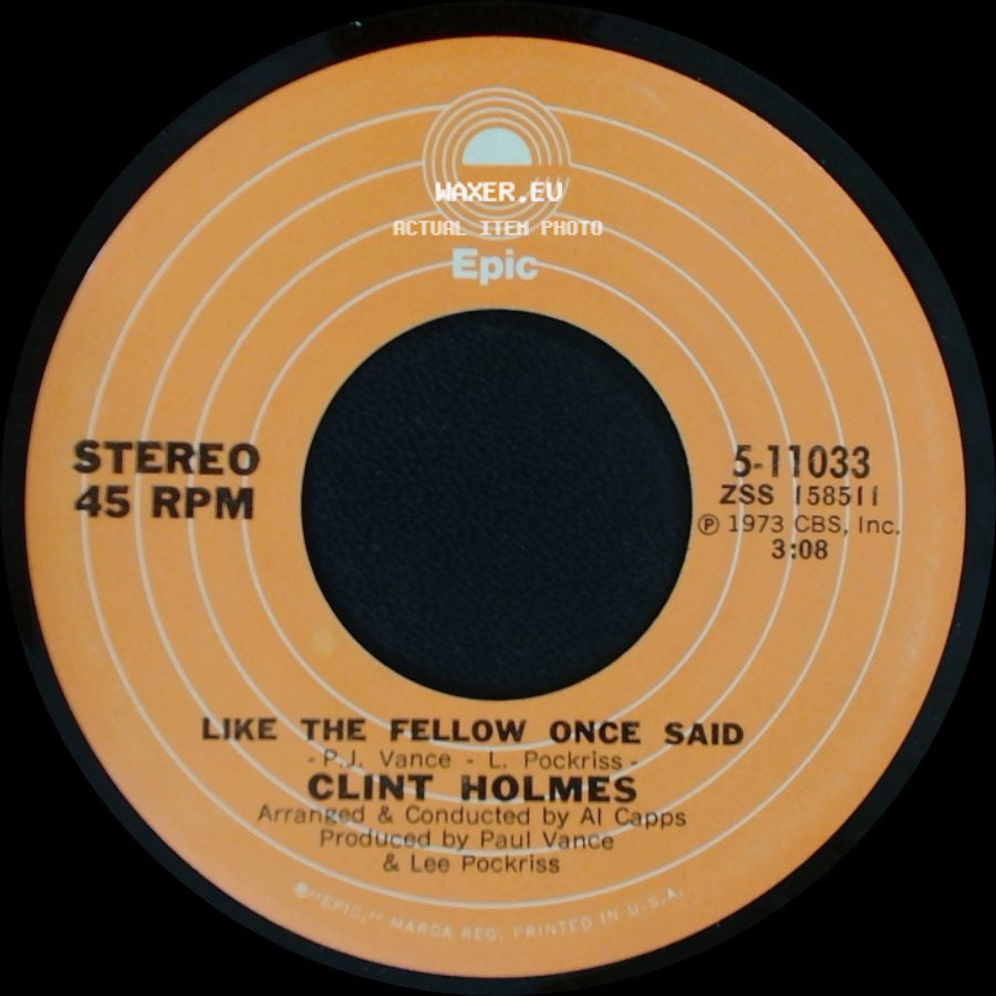 Clint Holmes - Shiddle-Ee-Dee / Like The Fellow Once Said side B