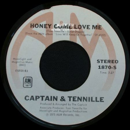 Captain & Tennille - Muskrat Love / Honey Come Love Me side B