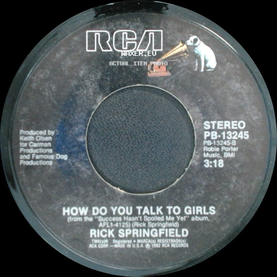 Rick Springfield - What Kind Of Fool Am I / How Do You Talk To Girls side B