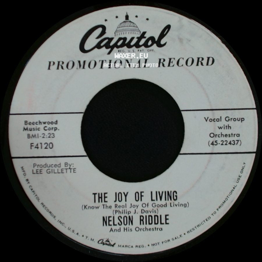 Nelson Riddle And His Orchestra / Nelson Riddle - The Joy Of Living (Know The Real Joy Of Good Living) / Somethin' Special side A