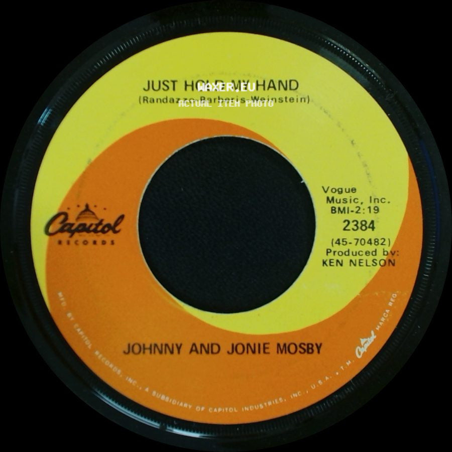 Johnny And Jonie Mosby - Just Hold My Hand / Walkin' Papers side A