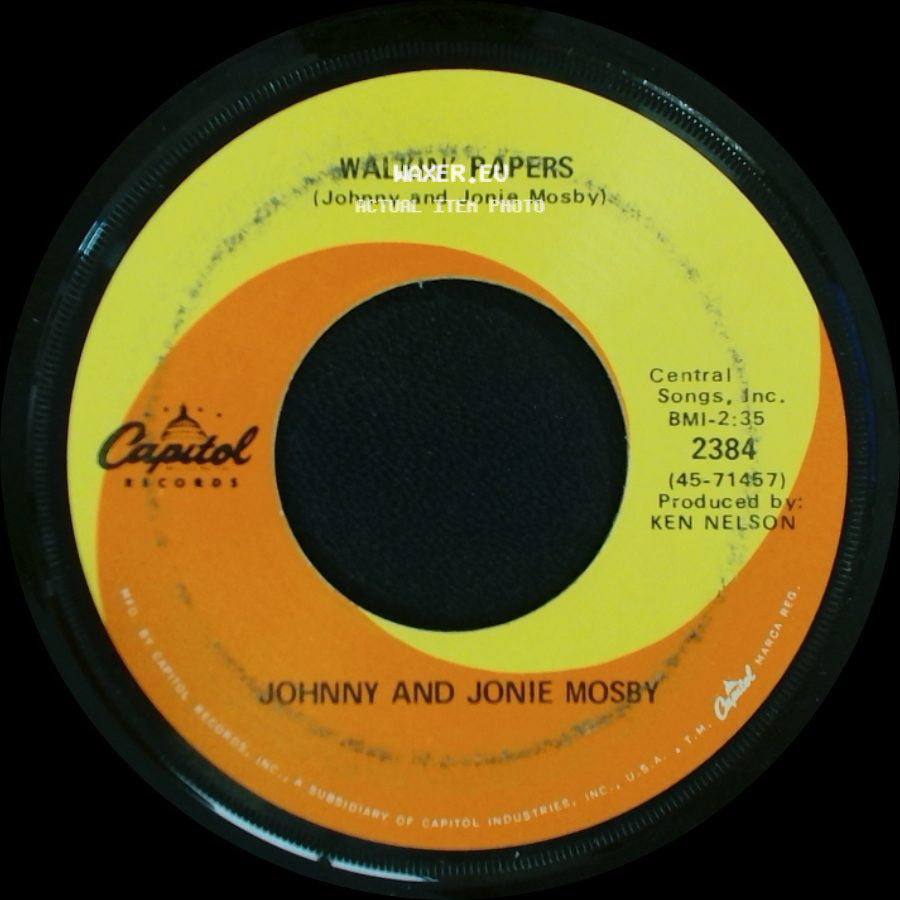 Johnny And Jonie Mosby - Just Hold My Hand / Walkin' Papers side B