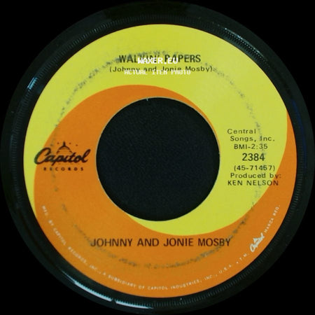 Johnny And Jonie Mosby - Just Hold My Hand / Walkin' Papers side B
