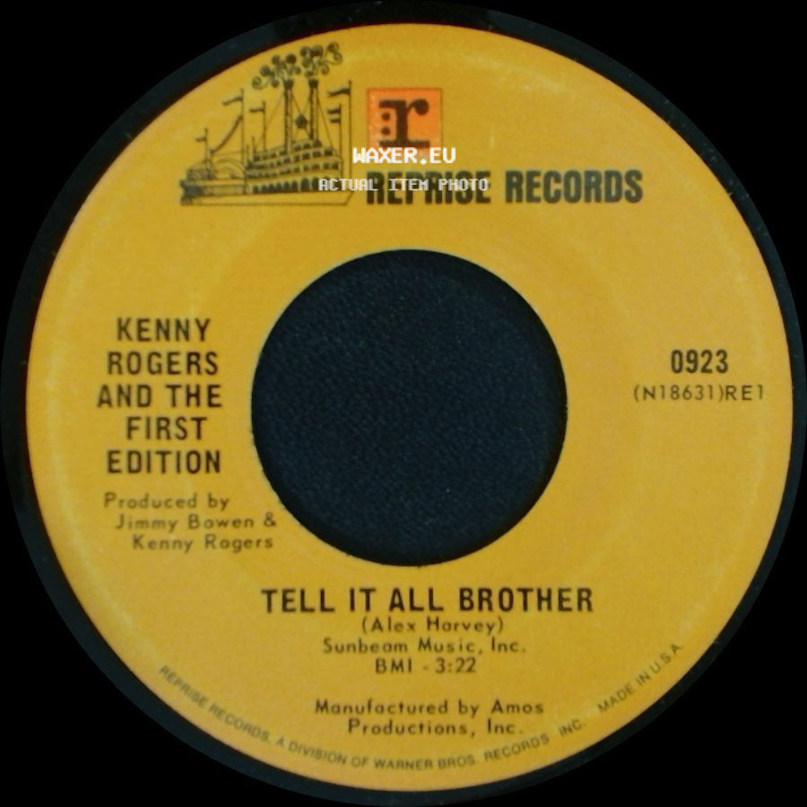 Kenny Rogers And The First Edition - Just Remember You're My Sunshine / Tell It All Brother side B