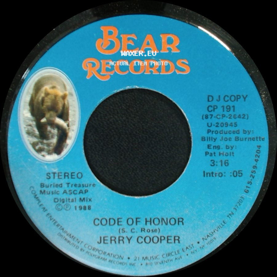 Jerry Cooper - Code Of Honor / Code Of Honor side A