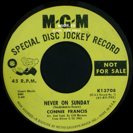 Connie Francis - Mama / Never On Sunday side B