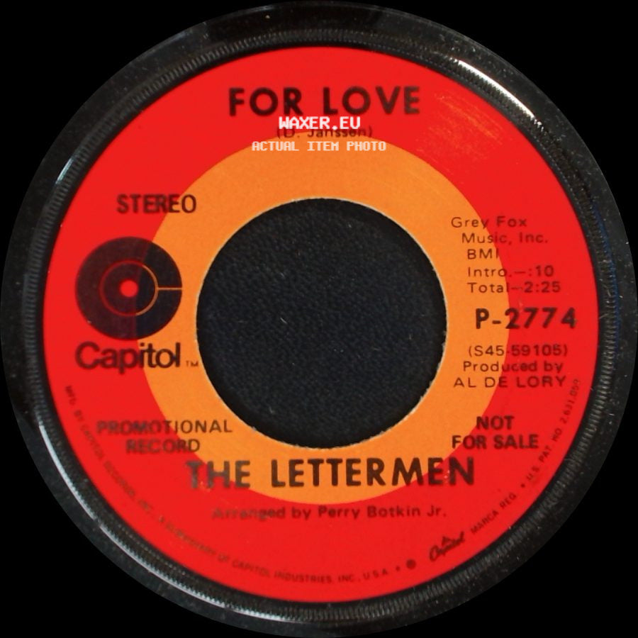 The Lettermen - Hang On Sloopy / For Love side B