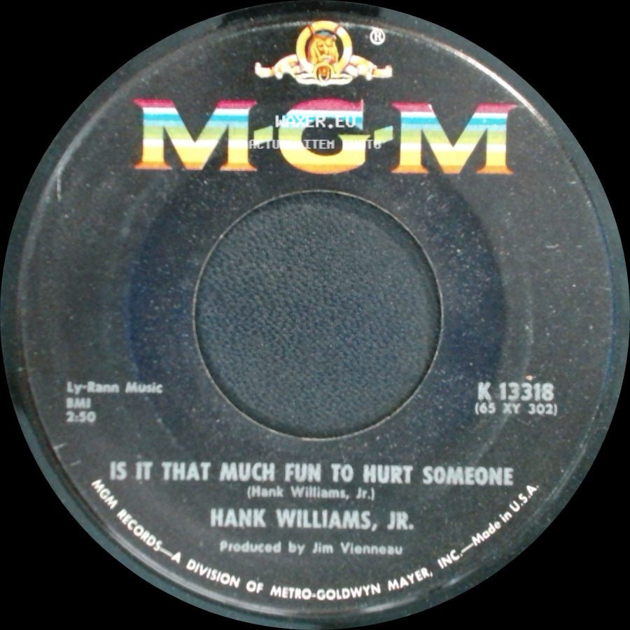 Hank Williams, Jr. - Is It That Much Fun To Hurt Someone / I'm So Lonesome I Could Cry side A