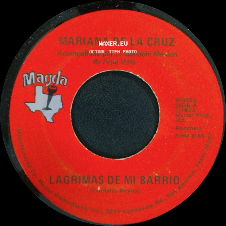 Mariana De La Cruz - Lagrimas De Mi Barrio / Quiero Mas Amor side A