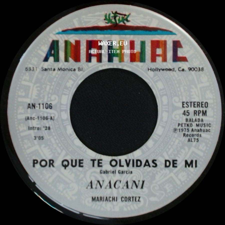 Anacani - Correspondeme Por Dios / Por Que Te Olvidas De Mi side B