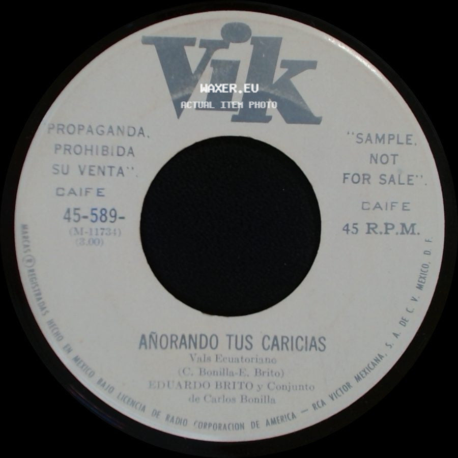 Eduardo Brito Y Conjunto De Carlos Bonilla - Añorando Tus Caricias / Subyugante side A