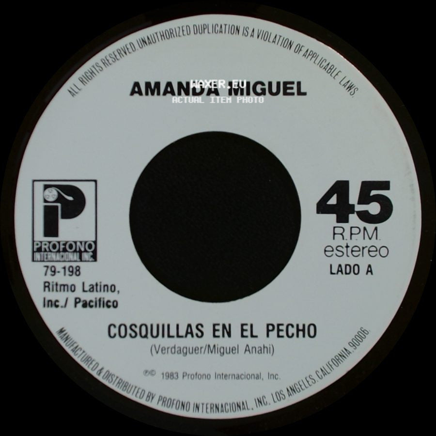 Amanda Miguel - Cosquillas En El Pecho / Igual Que Un Avion side A