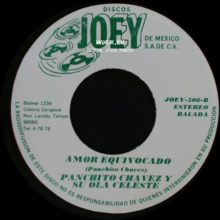 Panchito Chavez Y Su Ola Celeste - La Ranita / Amor Equivocado side B