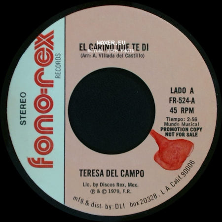 Teresa Del Campo - El Carino Que Te Di / Vestida Y Alborotada side A