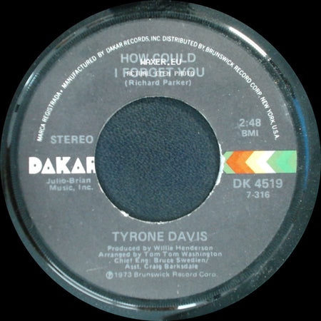 Tyrone Davis - How Could I Forget You / Without You In My Life side A