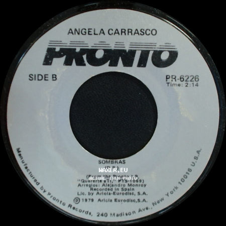 Angela Carrasco - Quiereme / Sombras side B