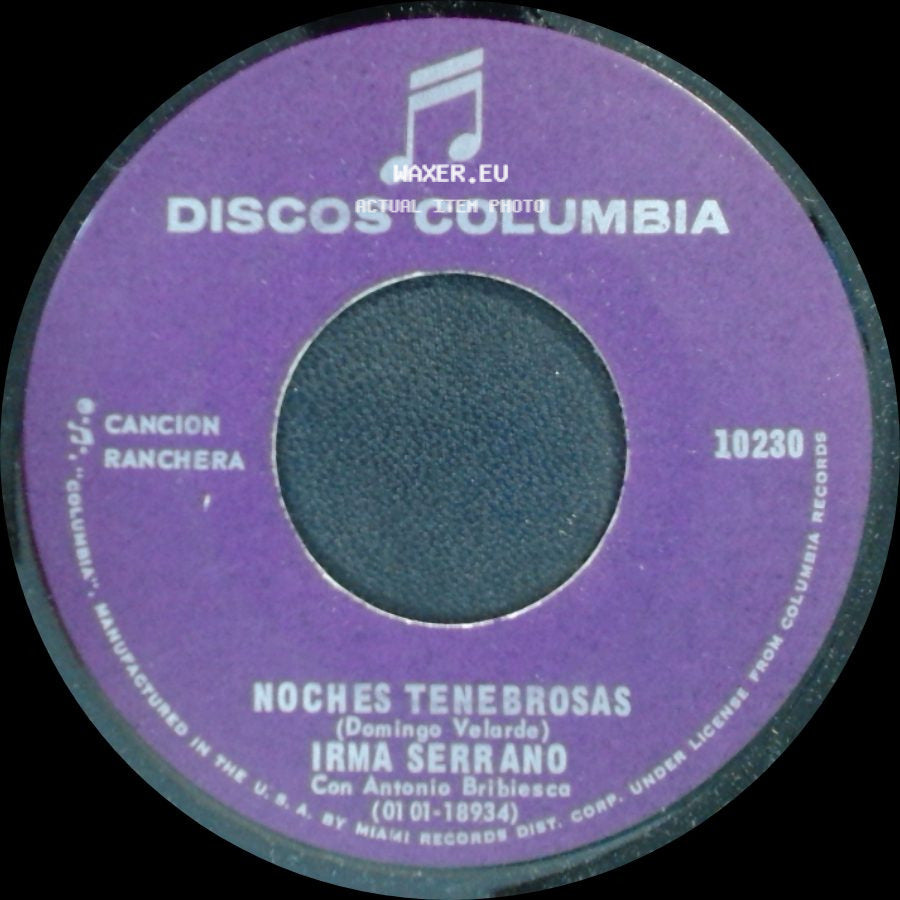 Irma Serrano - Cariño Santo / Noches Tenebrosas side B