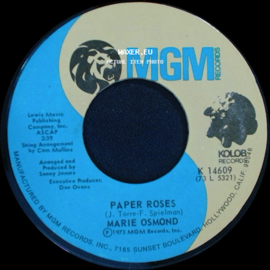 Marie Osmond - Least Of All You / Paper Roses side B
