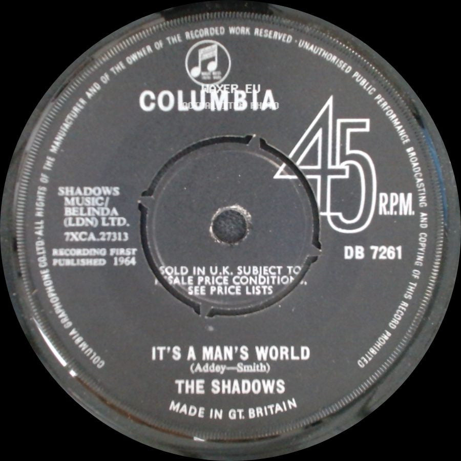 The Shadows - The Rise And Fall Of Flingel Bunt / It's A Man's World side B