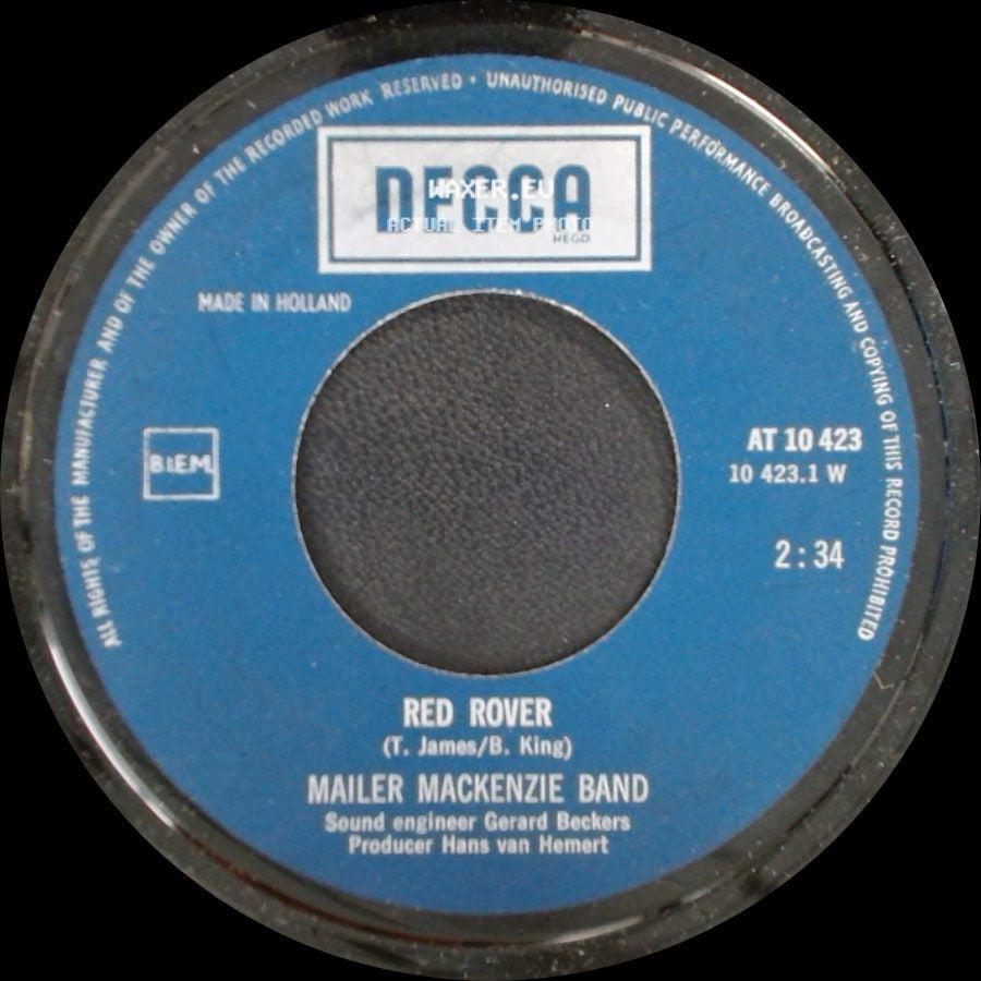 Mailer Mackenzie Band - Red Rover / Come Back Home side A