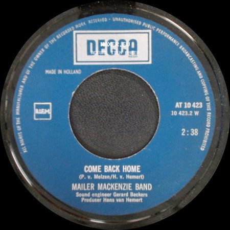 Mailer Mackenzie Band - Red Rover / Come Back Home side B