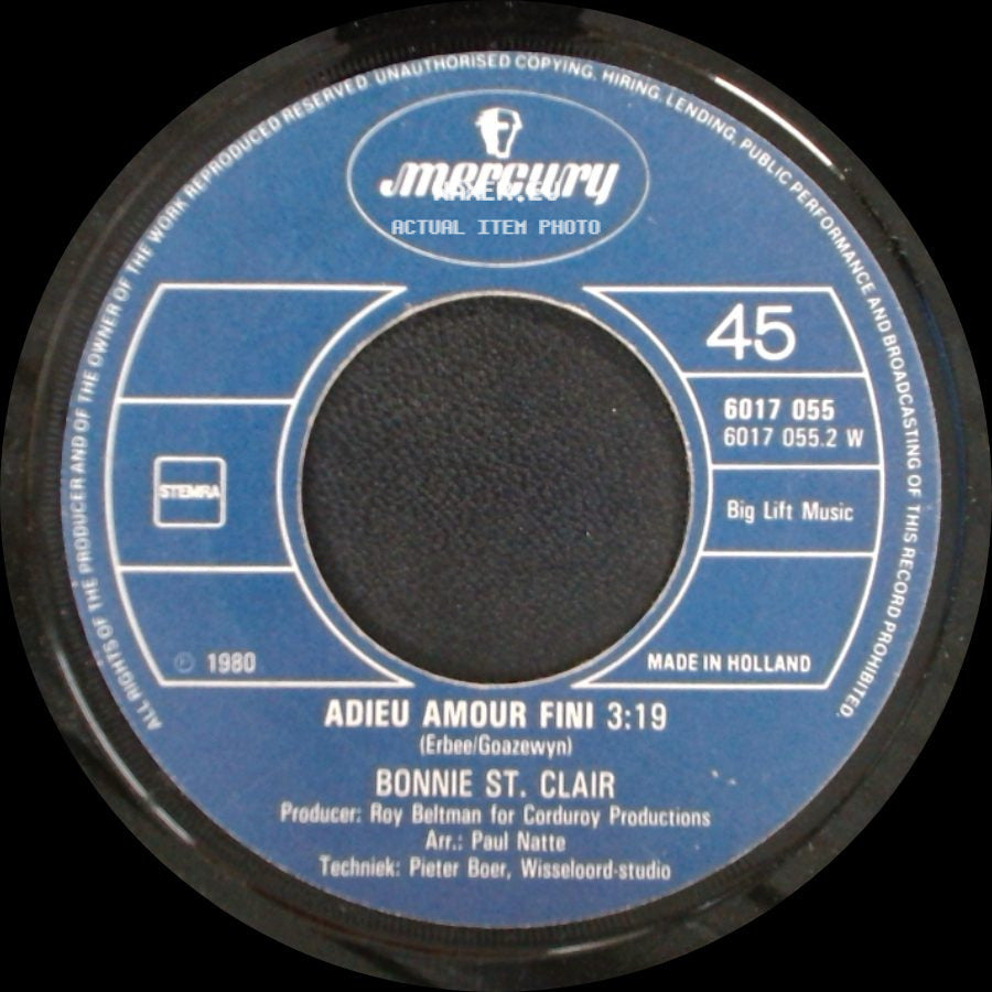 Bonnie St. Claire - Pierrot / Adieu Amour Fini 3:19 side B