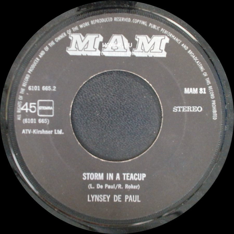 Lynsey De Paul - Storm In A Teacup / Sugar Me side A